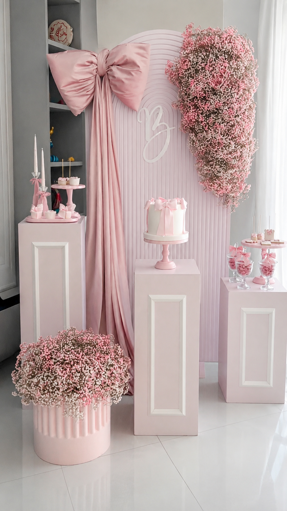 Luxury Bow Dessert Table Setup Dubai