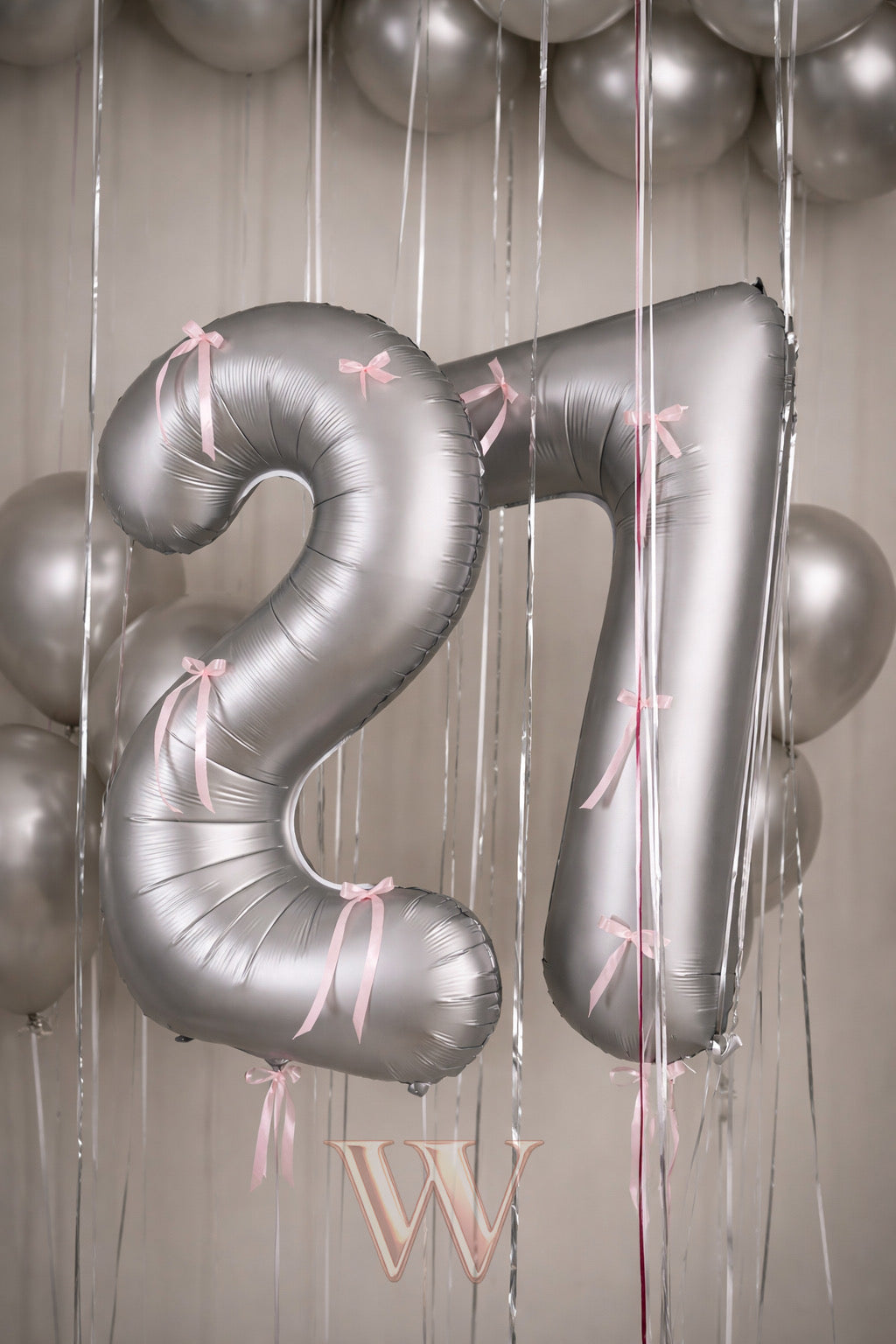 Ceiling balloons and number