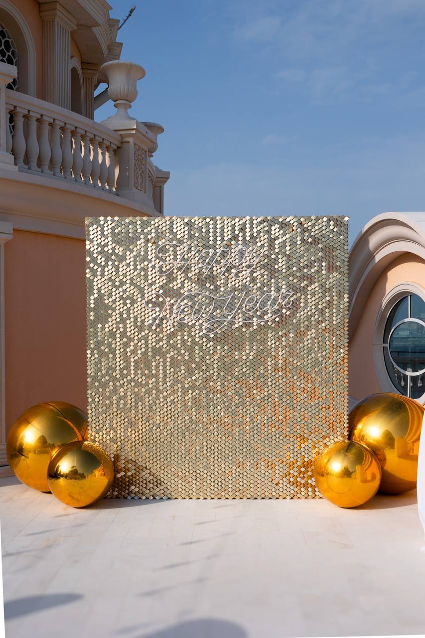 Golden Shimmer Luxury Photo Zone Backdrop