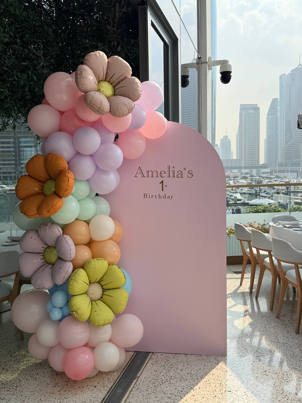 🌸 Pastel Floral Balloon Photo Zone Backdrop
