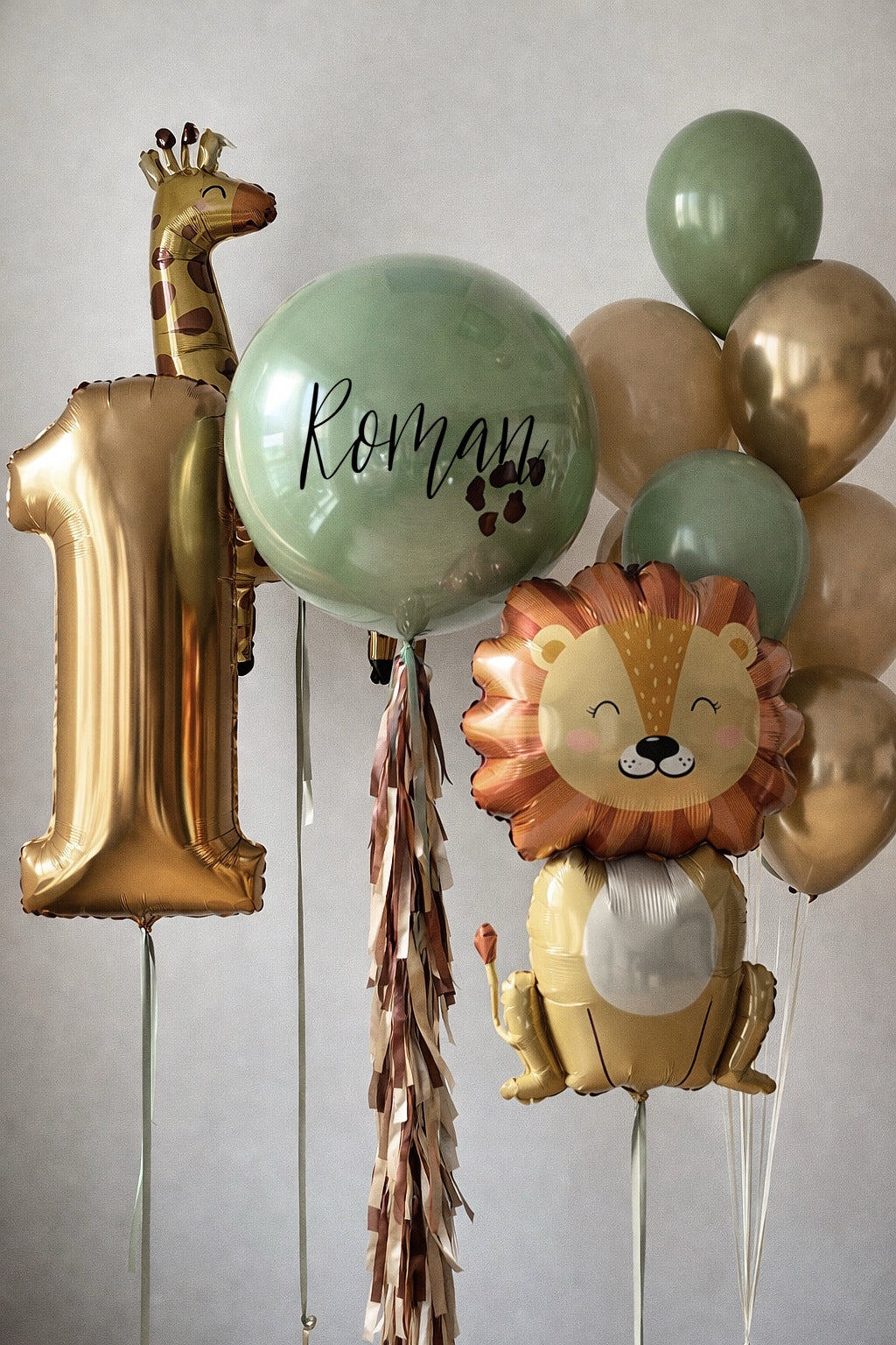 First Birthday Balloon Set — Safari Theme (Boy)