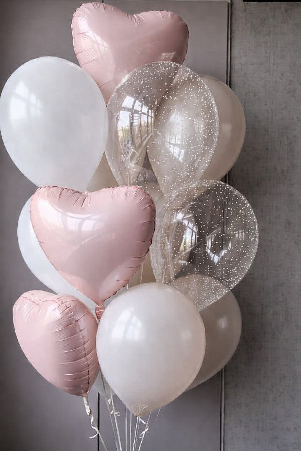 Powder Pink Heart Balloon Set