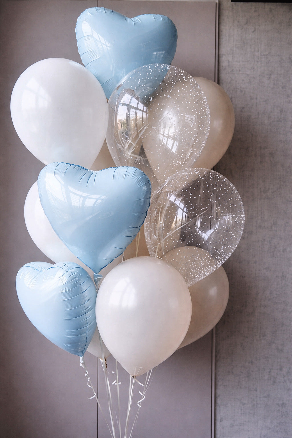 Powder Blue Heart Balloon Set