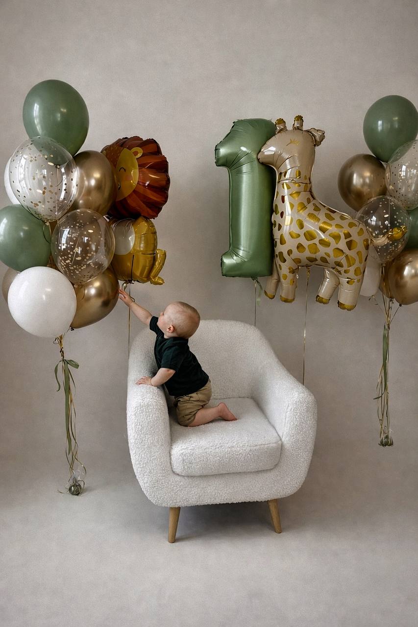 First Birthday Balloon Set — Safari Theme (Dubai)
